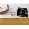 Image 3 : COPPER BRACELET, RING AND EAGLE EARRINGS