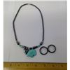 Image 1 : BEAR NECKLACE AND 2 HEMATITE MAGNETIC RINGS (SIZE 11)