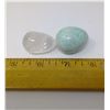 Image 2 : AMAZONITE AND QUARTZ CRYSTAL EGGS