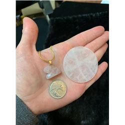 ROSE QUARTZ NECKLACE, ETC.