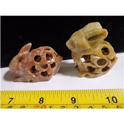 SOAPSTONE BUNNIES WITH BABIES INSIDE