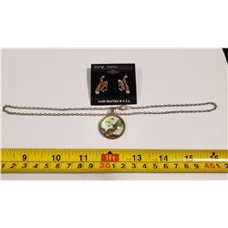 COPPER EARRINGS & EAGLE PENDANT NECKLACE