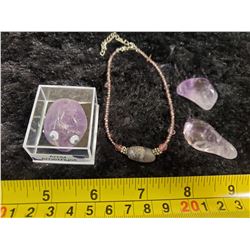 AMETHYST BRACELET AND STONES