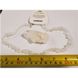 QUARTZ CRYSTAL AND NECKLACE