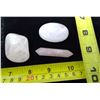 Image 2 : 3 Rose Quartz (Flat Stone has a Chip)