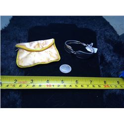 Handmade Vintage Spoon Bracelet with Garnet - 8 inches