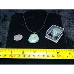 Aventurine Moose Necklace and Stone Bug