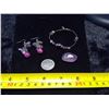 Image 1 : Amethyst Bracelet, earrings, and 1 Rock