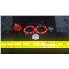 Image 1 : 4 Piece Red Coral Set - 2 Rings and Earrings