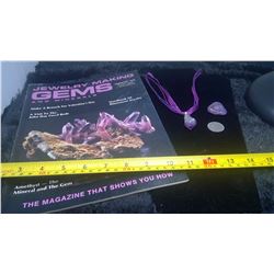 Amethyst Necklace and Magazine