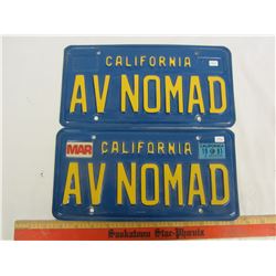 1981 pair of California license plates