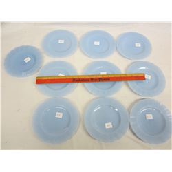Lot of 10 delphite pyrex plates 6 and 3/4 inches no damage