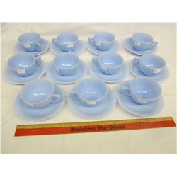 Lot of 11 Pyrex delphite cups and saucers no damage