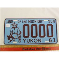 1961 Yukon sample license plate