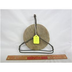 Rustic wooden pulley
