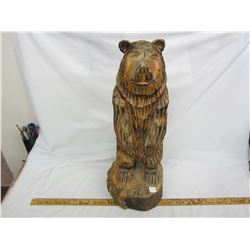 Large Hand carved bear statue