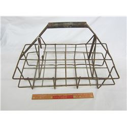 Antique metal  milk bottle carrier