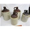 Image 2 : Lot of 4 stoneware jugs 1 and 2 gal chips and cracks 1 good