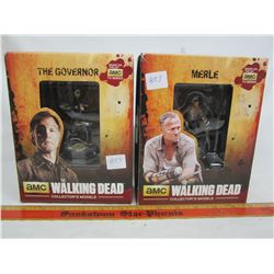 2 Walking Dead figures The Governor and Merle with boxes