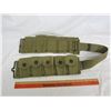 Image 1 : Green canvas military belt ammo pouches