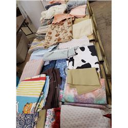 Huge lot of misc fabric and material pieces & scraps. 3 full boxes!