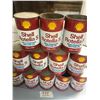 Image 4 : TWELVE SHELL OIL TINS - OPENED TOPS
