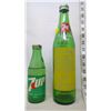 Image 2 : 7-Up and Pure Spring Green Glass Bottles UNIQUE (with caps)