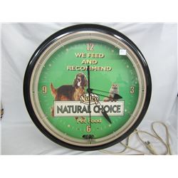 NEON PET FOOD CLOCK 20" (WORKING)