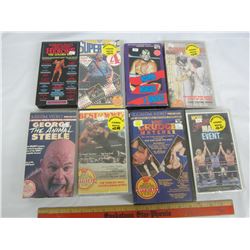 EIGHT VINTAGE WWF WRESTLING TAPES
