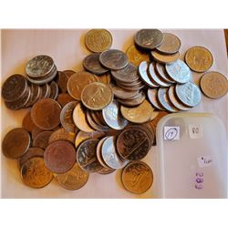 Lot of 80 - Canada Dollar Coins 1968 - 1984 Assorted