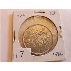 1966 80% Silver Half Dollar -Cdn