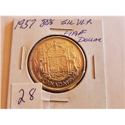 1957 80% Silver Half Dollar - Cdn