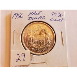 1956 80% Silver Half Dollar - Cdn