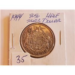 1944 King George Silver Half Dollar - 80%