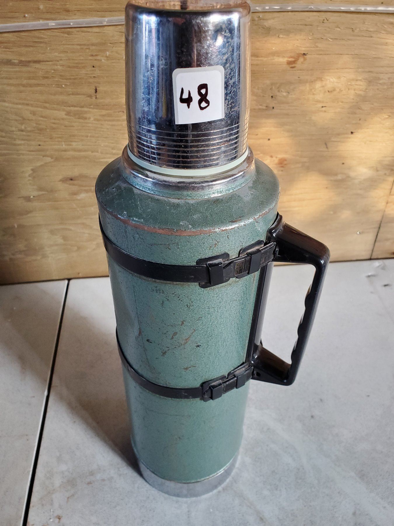 STANLEY ALADDIN VINTAGE 2 QUART THERMOS, COMPLETE, WORKS GREAT