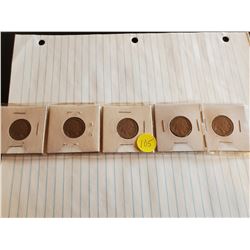 5x U.S. Buffalo Nickels - All Undated