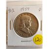 Image 1 : U.S. 1959D Franklin Half Dollar - 90% Silver