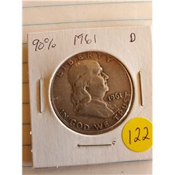 U.S. 1961D Franklin Half Dollar - 90% Silver