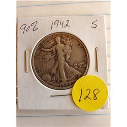 U.S. 1942S Walking Liberty Half Dollar - 90% Silver