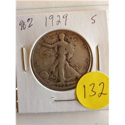 U.S. 1929S Walking Liberty Half Dollar - 90% Silver