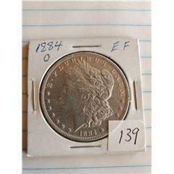U.S. 1884O EF Morgan Silver Dollar - 90%