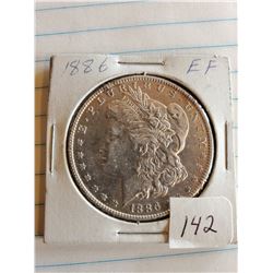 U.S. 1886 EF Morgan Silver Dollar - 90%