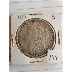 U.S. 1887S Morgan Silver Dollar - 90%