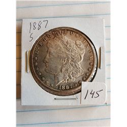 U.S. 1887S Morgan Silver Dollar - 90%