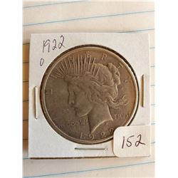 U.S. 1922O Peace Silver Dollar