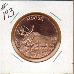 1 OUNCE .999 FINE COPPER - MOOSE - 1OZ COPPER COIN - MOOSE