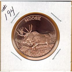 1 OUNCE .999 FINE COPPER - MOOSE - 1OZ COPPER COIN - MOOSE