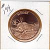 Image 1 : 1 OUNCE .999 FINE COPPER - MOOSE - 1OZ COPPER COIN - MOOSE