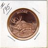 Image 1 : 1 OUNCE .999 FINE COPPER - MOOSE - 1OZ COPPER COIN - MOOSE