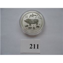 2019  AUSTRALIA  1 TROY OUNCE  .9999 SILVER -  YEAR of the PIG